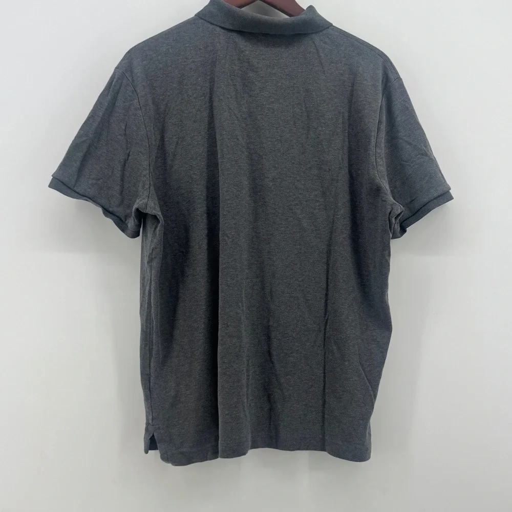 Polo Ralph Lauren Mens Large Heather Grey Short Sleeve Pony Logo Polo Shirt